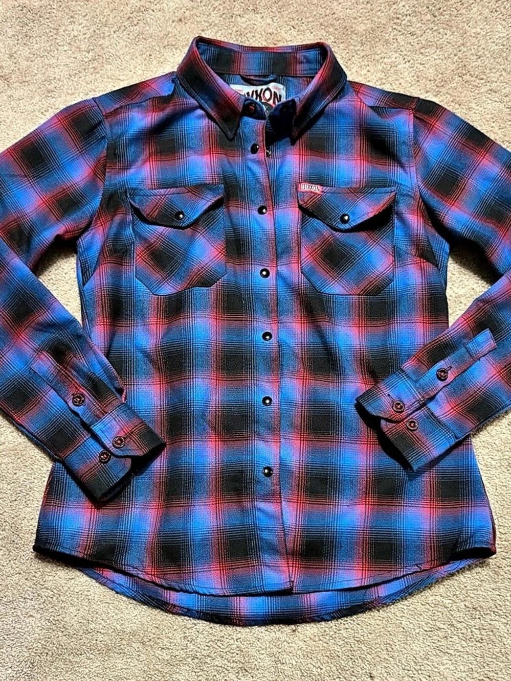Dixxon The Jason Plaid Flannel Button Down in Blue & Red